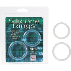 CalExotics Silicone Rings Σετ Ελαστικά Δαχτυλίδια Πέους Σιλικόνης Διαφανή 2τμχ