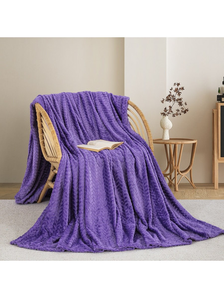 Κουβέρτα Fleece Ημίδιπλη (180x240) AdamHome 550 Purple