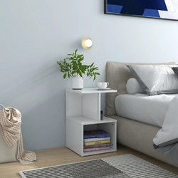 vidaXL Βοηθητικό Ντουλάπι Γυαλ. Λευκό 35 x 35 x 55 εκ. από Επεξ. Ξύλο 806358