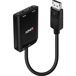 Μετατροπέας με καλώδιο DisplayPort σε x2 HDMI Θηλυκά - Lindy (38433) 38433