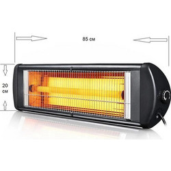 Crown EXO-20 Επιτοίχια Σόμπα Χαλαζία Μπάνιου 2000W με Θερμοστάτη