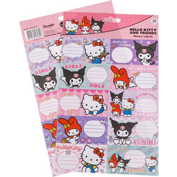 Αυτοκόλλητες Ετικέτες Hello Kitty & Kuromi 20 τμχ. - 2Φ