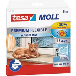 Μονωτικό Πόρτας & Παραθύρων Tesa TesaMoll Premium Εύκαμπτη διαφανής ταινία, 9mm x 6m