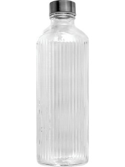 Uniglass Μπουκάλι Γυάλινο 1lt Με Inox Καπάκι Vertis
