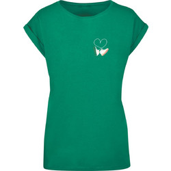 Ladies Kicks Love Extended Shoulder Tee forest green