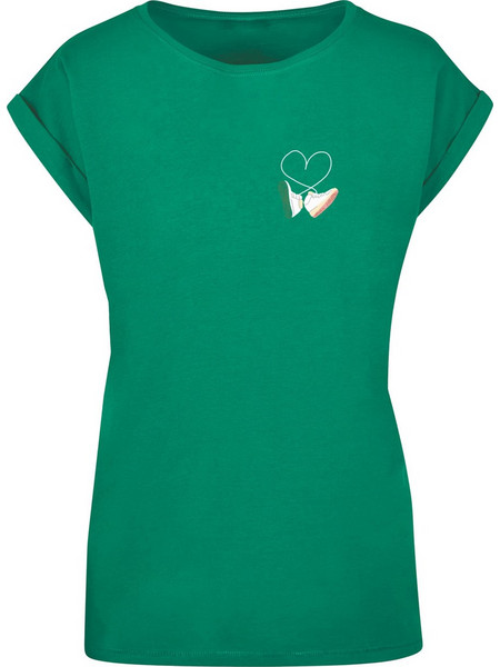 Ladies Kicks Love Extended Shoulder Tee forest green