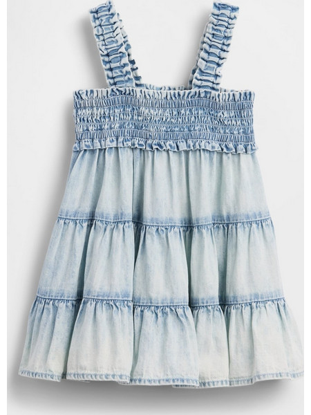 Βρεφικό Denim Tiered Φόρεμα Marble wash