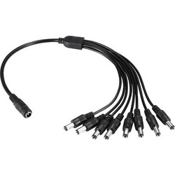 FOLKSAFE splitter DC1F8M, 1 θηλυκό σε 8 αρσενικά, 5.5x2.1mm, 4τμχ