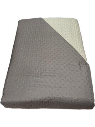 Κουβερλί Διπλό Microfiber Διπλής Όψης Cross Desing Γαρύφαλλο 220x240 - Καφέ/μπεζ