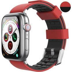 AHAstyle WA11 Λουράκι Σιλικόνης Dark Red / Black (Apple Watch 38 / 40 / 41mm)