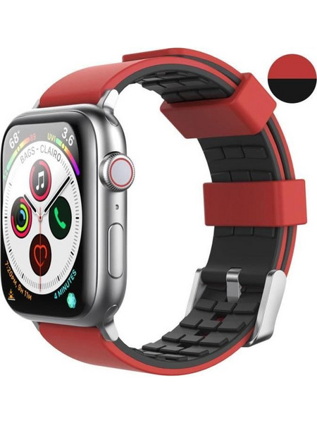 AHAstyle WA11 Λουράκι Σιλικόνης Dark Red / Black (Apple Watch 38 / 40 / 41mm)