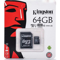 Kingston microSDXC 64GB Class 10 U1 UHS-I + Adapter