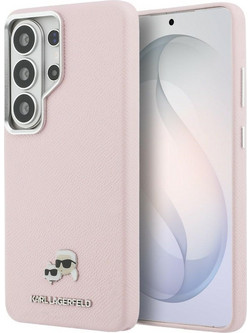 Karl Lagerfeld Saffiano KC Metal Logo MagSafe Case Pink (Samsung Galaxy S26 Ultra)