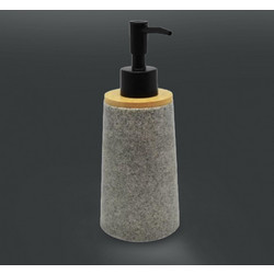 Dispenser μπάνιου πολυεστερικό με μπαμπού SL423 Γκρι 7,5Χ7,5Χ18,2