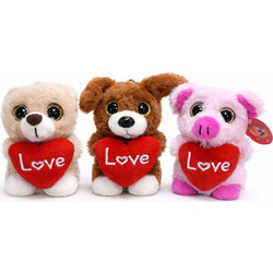 Λούτρινο Αρκουδάκι Love 12cm (Τυχαία Επιλογή)