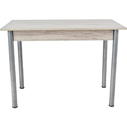 Τραπέζι KR578 χρωμίου με μεταλλικά πόδια inox 110 Χ 70 - Σταχτί
