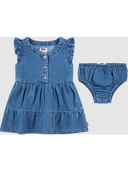 Levis Φόρεμα Flutter Sleeve Button Up Dress 1EP551-MDT Τζην Σκούρο Κορίτσι