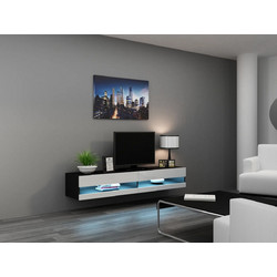 Vigo New με Φωτισμό LED Black / White Gloss Μ180xΠ30xΥ40cm