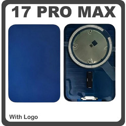 For Apple iPhone 17 Pro Max (A3526, A3257) Rear Back Battery Cover + Magnet Blue