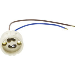 OPTONICA ντουί λάμπας GU10 με καλώδια 5187, 250V 2A, κεραμικό, λευκό