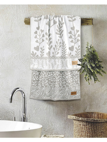 Σετ Πετσέτες (2 x 50x90) - Natu της Nima Home 100% Velour Cotton Yarn Dyed, Jacquard, 480gsm Σετ (2 x 50x90)