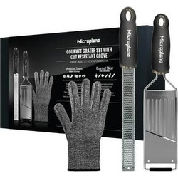 Microplane Gourmet Grater Set + Protective Glove