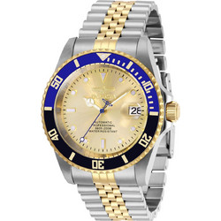 Invicta Pro Diver Ανδρικό Ρολόι Αυτόματο με Χρυσό Μεταλλικό Μπρασελέ 29181