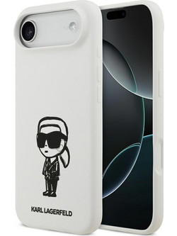 Karl Lagerfeld Silicone Karl Sketch & Logo MagSafe Case for iPhone 17 Air - White