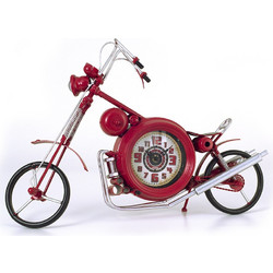 Επιτραπέζιο ρολόι μοτοσυκλέτα Chopper κόκκινη 33cm