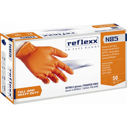 Reflexx Γάντια Νιτριλίου Μιας Χρήσης Powder Free Πορτοκαλί N85 XXL 50τεμ