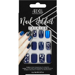 Ardell Nail Addict Matte Blue Square Tips Νυχιών με Σχέδια 24τμχ