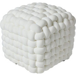 Das Home Διακοσμητικό Πουφ 43x43x40 2275 White