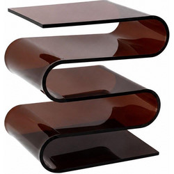 Τραπεζάκι - Κομοδίνο Nextdeco S Shape ακρυλικό καφέ Υ43x34x30εκ