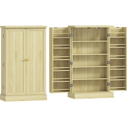 HOMCOM Ντουλάπι Αποθήκευσης 104 cm με 12 Ράφια για Μπαχαρικά, Ρυθμιζόμενα Ράφια, Φυσικό Ξύλο 83A-096V80ND