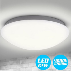 BAKAJI Στρογγυλό LED φωτιστικό οροφής 12W Λευκό Φως 4000K Φυσικό Λάμπα Οροφής 29,5cm 02834433
