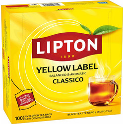 Lipton Μαύρο Τσάι Yellow Label 100 Φακελάκια