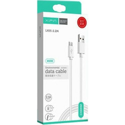 XIPIN LX05 Regular USB 2.0 to micro USB Cable Λευκό 2.2m (DRI0200LX05-2.2M) Λευκό Regular