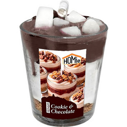 Κερί Βάζο Σχέδιο Επιδόρπιο με Cookies & Chocolate 180g net 8,5x o7cm (συνολικό ύψος=11cm) (12 τεμ)