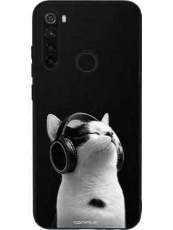 Sonique Men's Edition Θήκη με Σχέδιο «Audio Kitten - White» (Xiaomi Redmi Note 8T)