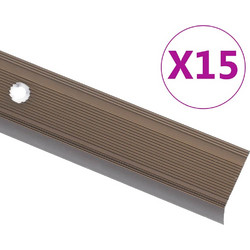 vidaXL Προφίλ Σκαλοπατιών Σχήμα Γ 15 τεμ. Champagne Αλουμινίου (Κωδ. 3003288)