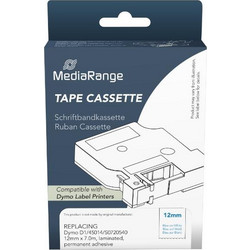 Ετικέτες Γενικής Χρήσης Mediarange (Dymo(R) D1/45014/S0720540) 12mm, 7m, Laminated and Permanent Adhesive, Blue on White (MRDY45014)