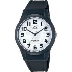 Q&Q Ανδρικό Ρολόι με Μαύρο Καουτσούκ Λουράκι VQ50J002Y
