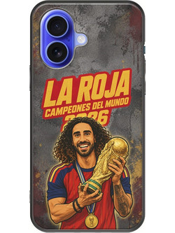 Θήκη La Roja Campeones del Mundo - Marc Cucurella iPhone 16 Black TPU (Μαύρη Σιλικόνη)