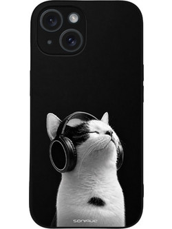 Sonique Men's Edition Θήκη με Σχέδιο «Audio Kitten» (iPhone 15) White