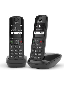 Gigaset AS690 Ασύρματο Τηλέφωνο Σετ Duo με Ανοιχτή Ακρόαση Μαύρο
