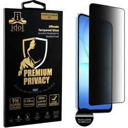 Idol 1991 Tempered Glass Samsung A37 5G 6.7'' 9H 0.25mm Premium Privacy Antispy Semi Curved Full Glue BLACK