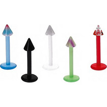 Sequoia Σκουλαρίκι Piercing Labret, set σε 5 χρωματα κώνος με τάπα, Ακρυλικά I-01074