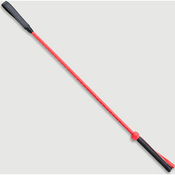 Crop Με Δερμάτινο Άκρο & Πλεξούδα Braided Shaft Riding Crop With Leather Tip 56 cm- Κόκκινο
