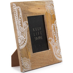 Med Mango Wood Picture Framel (for 10x15cm) 26x20x2cm - Hansa - White