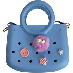 Typotrust Τσάντα Croqbag με 4 Διακοσμητικά Pins Γαλάζια 26x22εκ